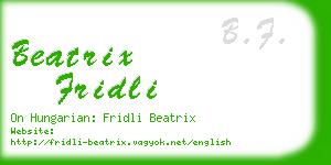 beatrix fridli business card